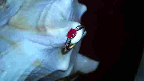 Diamond Ring with Natural Ruby