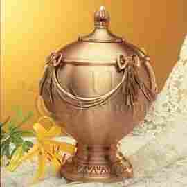 Polished Brass Metal Cremation Urn