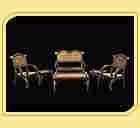 Wooden Brass Fitted Sofa Set