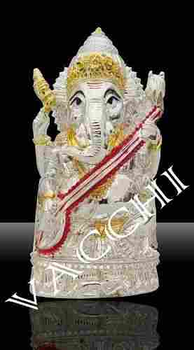 Silver Plated Sitar Ganesha
