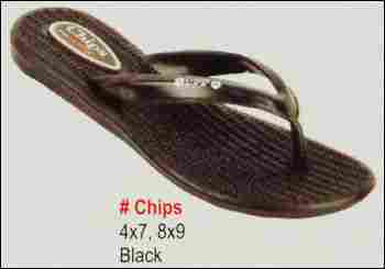 Chips Black Ladies Slippers