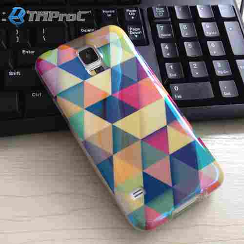 Blue Film Coated TPU Mobile Phone Back Case For Samsung Galaxy S5 I9600