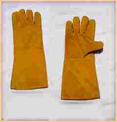 Orange Split Leather Welding Gloves
