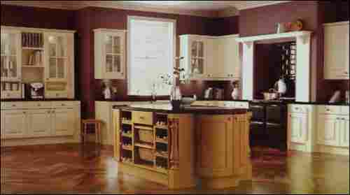 Modular Kitchen With Stunning Traditional Ivory Doors
