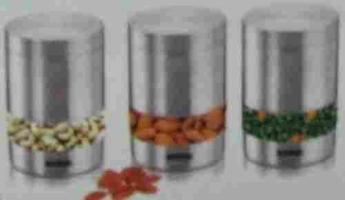 3 Pcs Stainless Steel Canister See Through