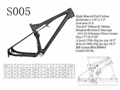 YD-S005 Full Carbon Fiber Road Bike Frame