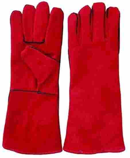 Red Split Leather Work Glove