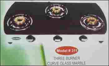Curve Glass Marble Three Burner