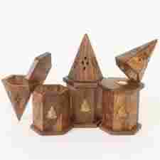 Wooden Cone Burners With Brass Inlay