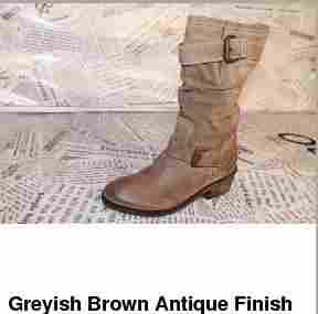 Greyish Brown Antique Finish Boot
