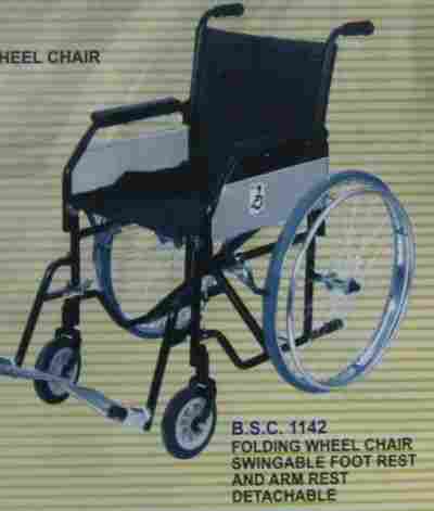 Folding Wheel Chair Swingable Foot Rest and Arm Rest Detachable (BSC -1142)