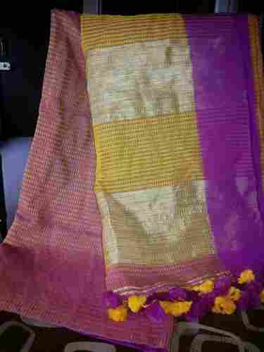 Ladies Cotton Silk Saree With Silk Border