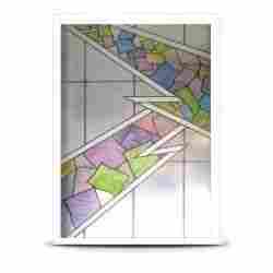 Attractive Pattern Etching Glass with Stain and Pasting