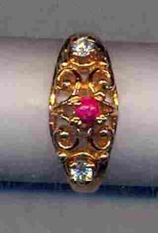 Gold Plated Fancy Ring With Polki Cubic