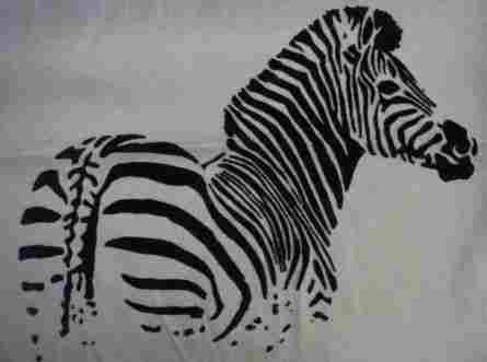 Flocked Fabric Zebra Design