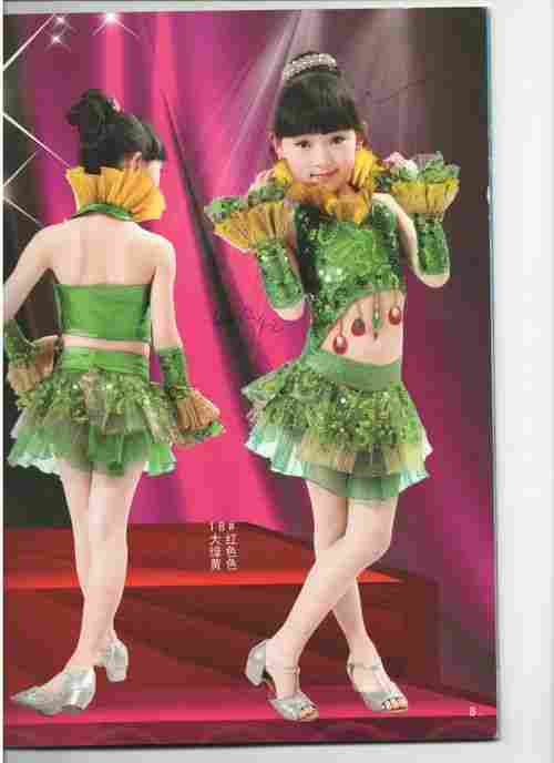 Girls Green Short Skirt