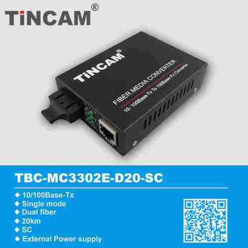 Singlemode FC Simplex 10/100/1000M Fast Ethernet Fiber Media Converter