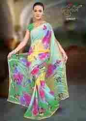 Smooth Texture Fancy Printed Sarees