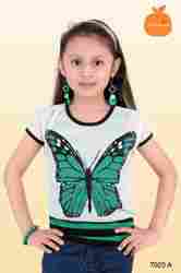 Girl Butterfly Printed Top