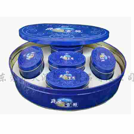 Oval Shaped Tea Tin Box Set