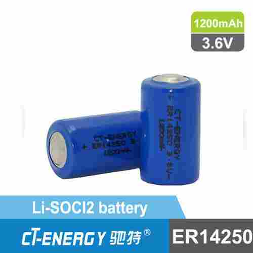 High Performance Type 3.6v Lithium Battery 1/2aa