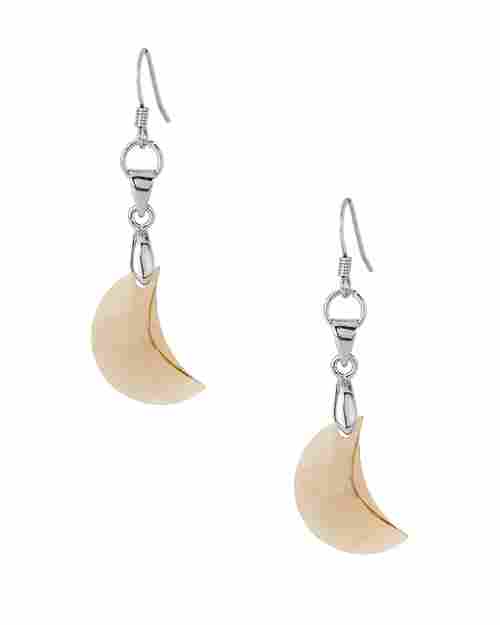 Stone Encrusted Crescent Earrings