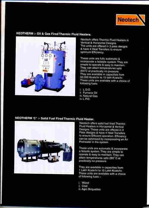 Oil And Gas Fired Thermic Fluid Heaters