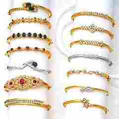 Diamond Studded Gold Bracelets