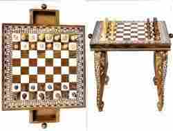 Shishamwood Inlaid Chess Table