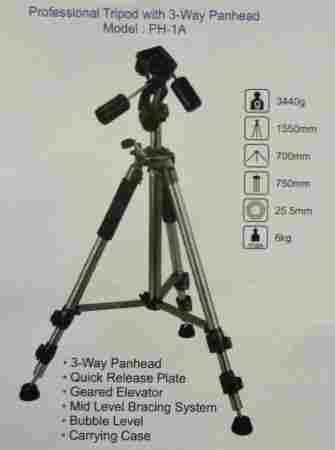Professional Tripod with 3-Way Panhead (Model: PH-1A)