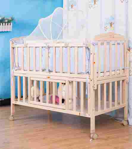 Natural Solid Pine Wood Baby Crib