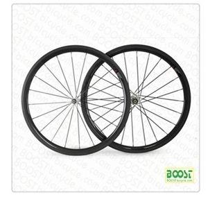 White And Transparent 700C 38Mm Clincher Carbon Road Bike Wheelsets
