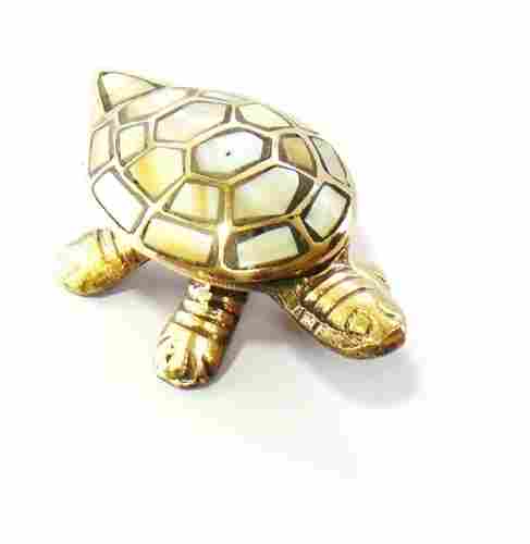 Feng Shui Brass And Mother Of Pearl Turtle