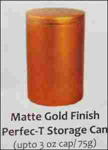 Matte Gold Finish Perfec-T Storage Can