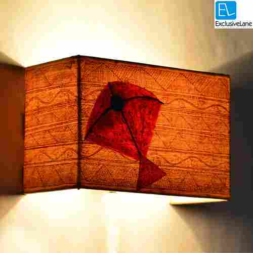 Canvas Handpainted Rectangular Kite Wall Lamp