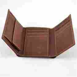 Brown Leather Trifold Mens Wallets