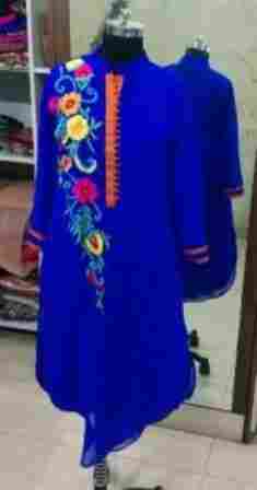 Long Georgette One Side Embroidered Kurtis
