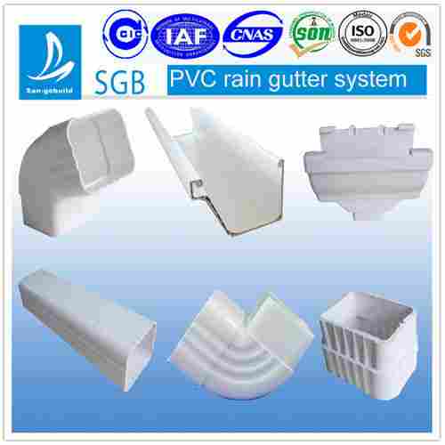 PVC White/Brown/Gray/Black Downpipes And Rain Gutter For Plastic Drainage System