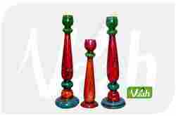 Vaah Colored Wooden Candle Stands