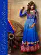 Shaded Blue Party Wear Anarkali Suit