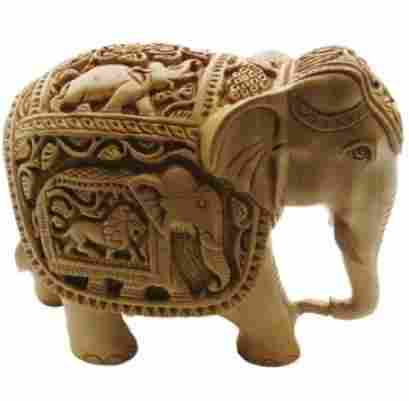 Wooden Carved Elephant Sculpture