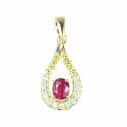 Ruby And Diamond Gold Pendant