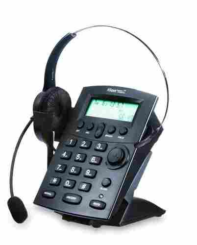 Call Center Caller ID Telephone Dial Pad With Monaural Headset