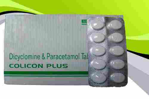 Colicon Plus Tablets (Dicylomine Hydrochloride 20Mg + Paracetamol 500Mg)