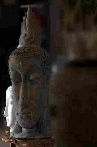 Terracota Budha Face Carved