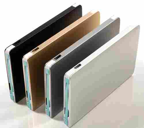 Ultra Thin 2200mAh Metal Case Credit Card Shape Emergency Charger For Phones