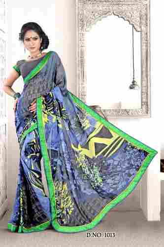 Synthetic Embroidered Saree