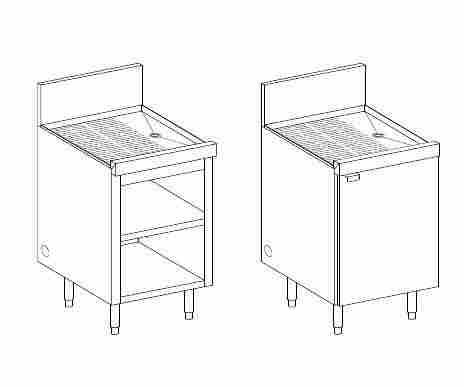 Storage Cabinets With Full Drainboard Top (TSD Depth)