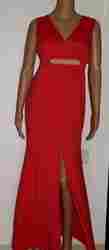 Evening Red Side Slit Dress