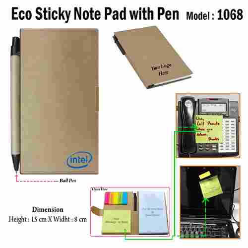 Eco Sticky Note Pad With Pen